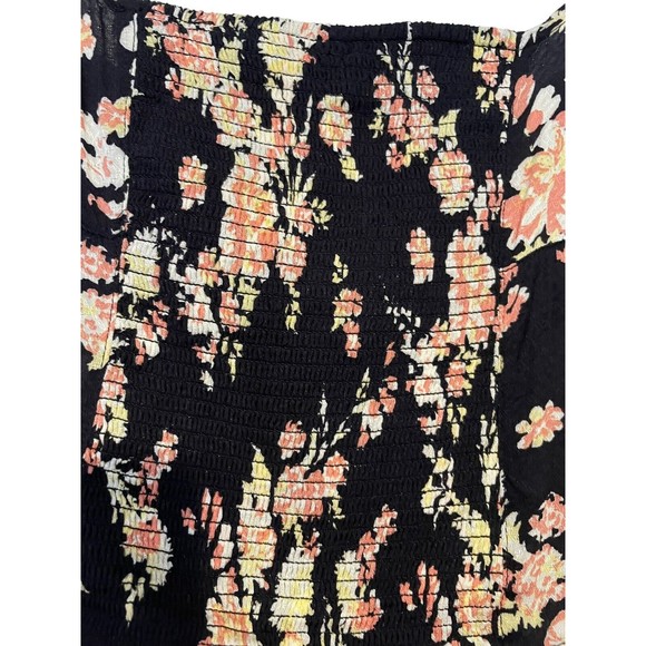 NEW Free People Hilary Printed Top Black Combo Women's Size XS Floral Sheer NWT - Picture 10 of 16